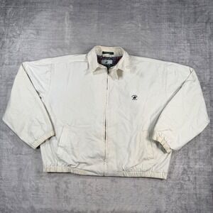 Beverly Hills Polo Club Jacket Mens Large Cream Vintage Plaid Lined Harrington